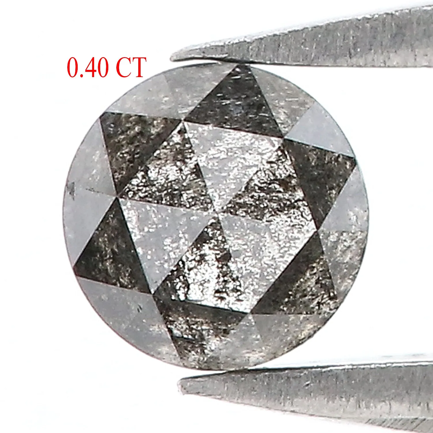 0.40 Ct Natural Loose Round Rose Cut Diamond Salt And Pepper Round Diamond 4.15 MM Natural Diamond Black Grey Color Rose Cut Dia