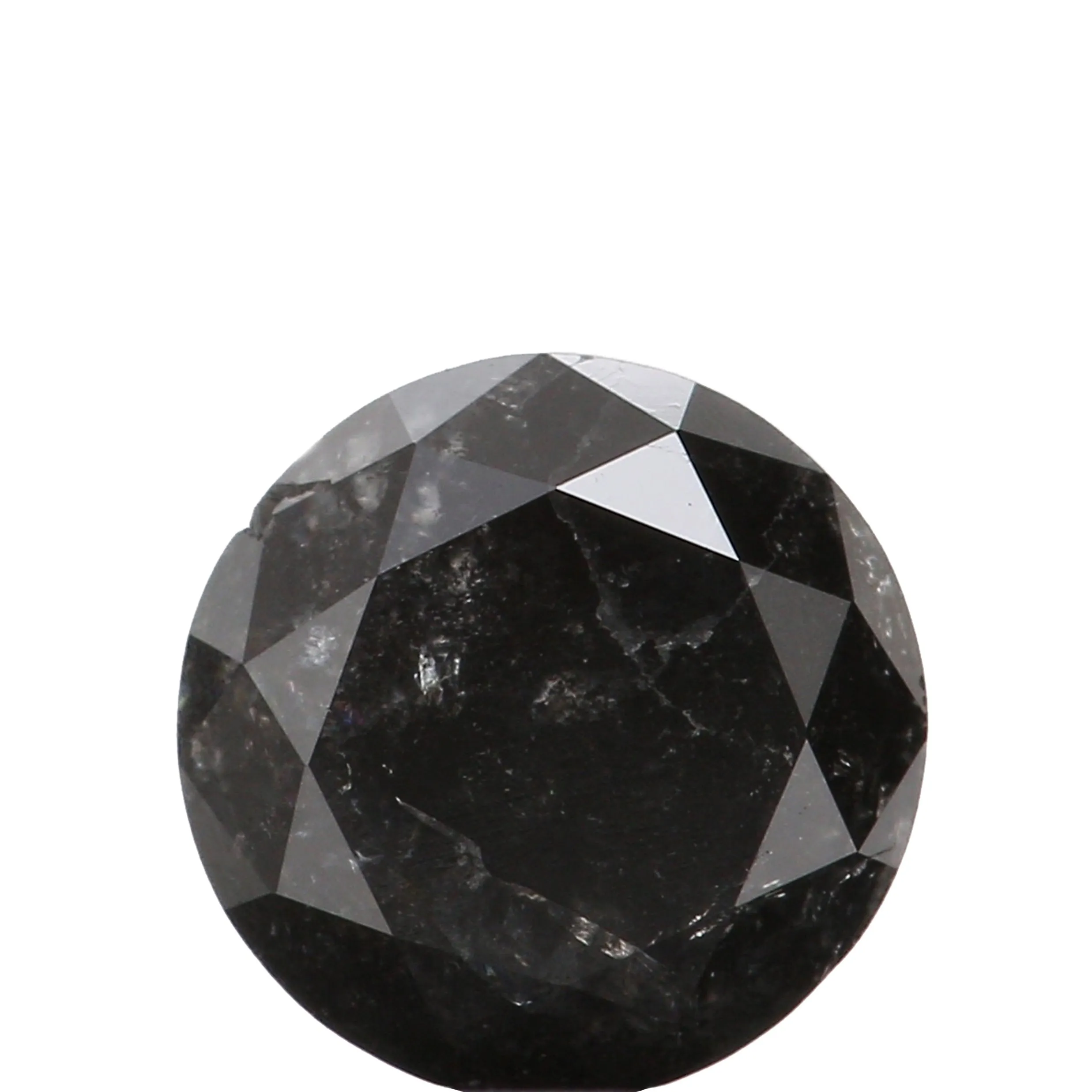 0.43 CT Natural Loose Round Shape Diamond Black Grey Color Round Shape Diamond 4.75 MM Salt And Pepper Round Brilliant Cut Diamo