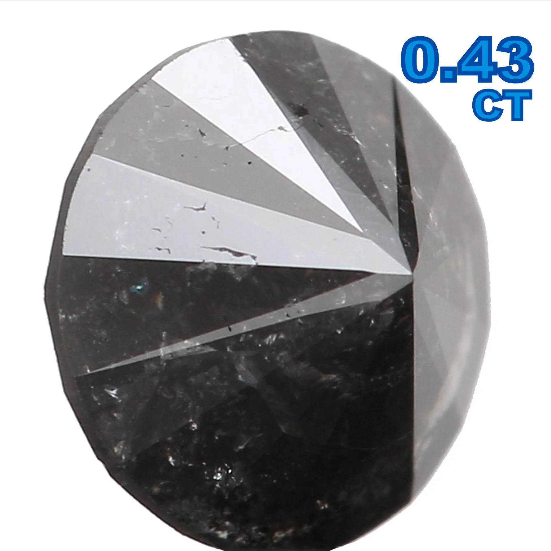 0.43 CT Natural Loose Round Shape Diamond Black Grey Color Round Shape Diamond 4.75 MM Salt And Pepper Round Brilliant Cut Diamo