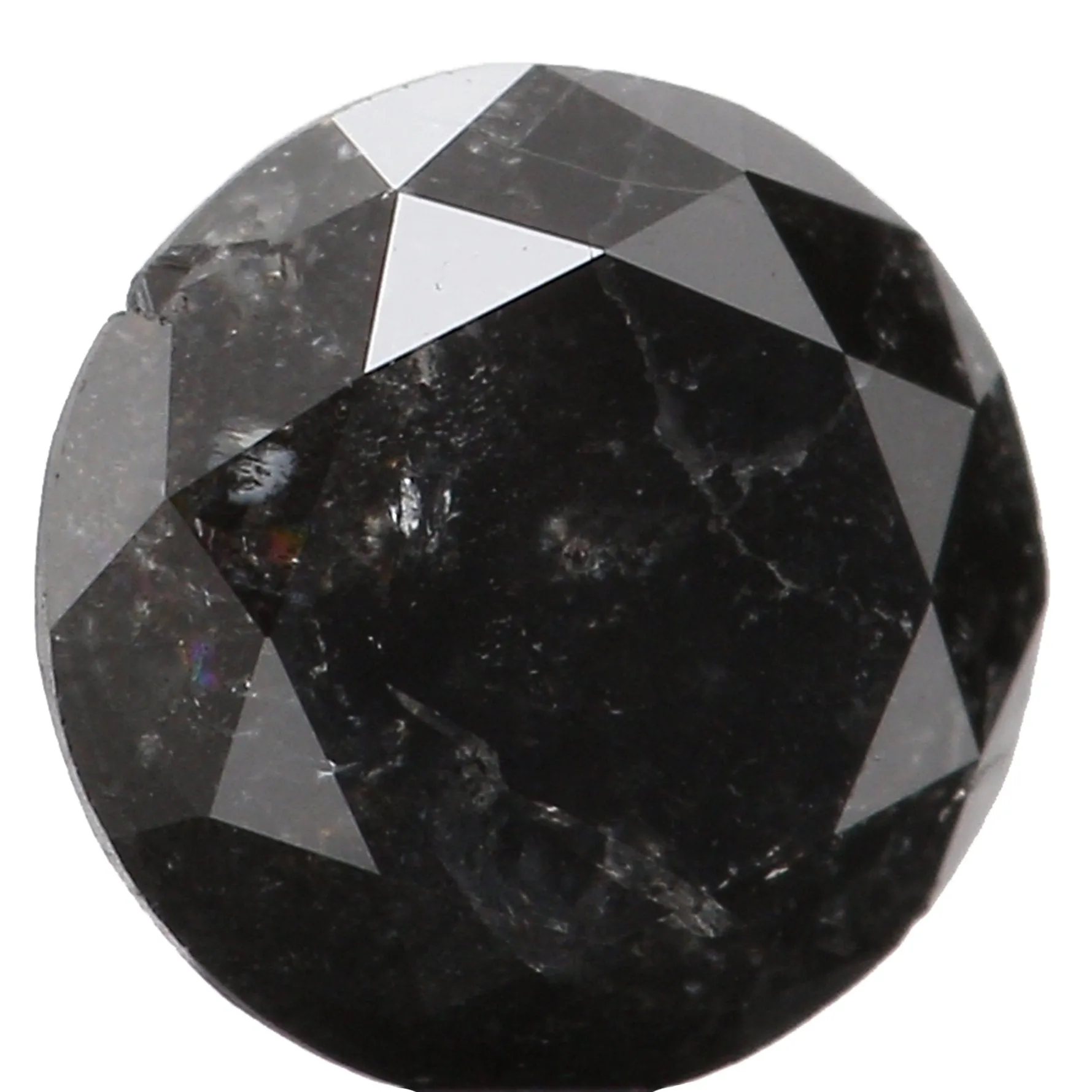 0.43 CT Natural Loose Round Shape Diamond Black Grey Color Round Shape Diamond 4.75 MM Salt And Pepper Round Brilliant Cut Diamo