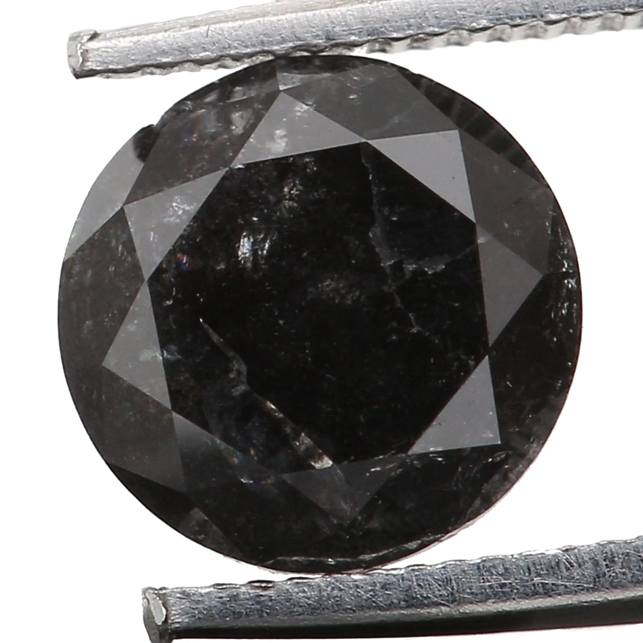 0.43 CT Natural Loose Round Shape Diamond Black Grey Color Round Shape Diamond 4.75 MM Salt And Pepper Round Brilliant Cut Diamo