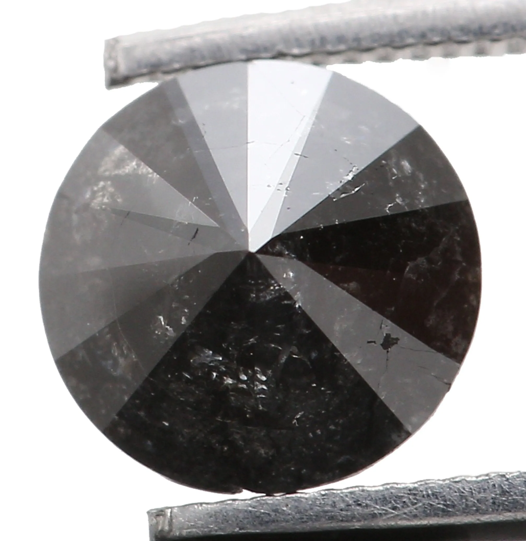 0.43 CT Natural Loose Round Shape Diamond Black Grey Color Round Shape Diamond 4.75 MM Salt And Pepper Round Brilliant Cut Diamo