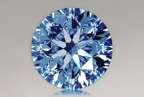 0.55 Carat Round Blue Lab Diamond