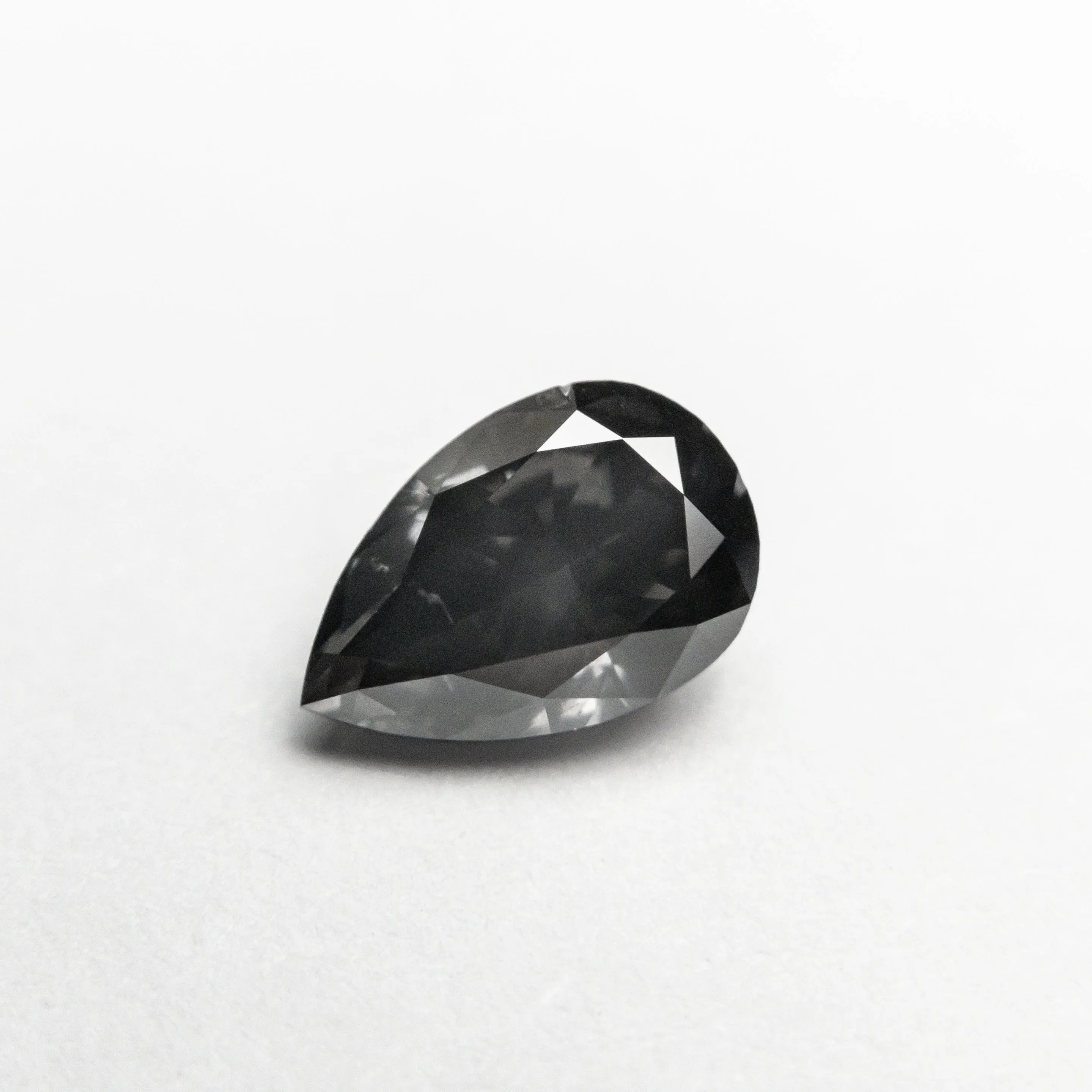 0.74ct 6.99x4.67x3.12mm SI2 Fancy Dark Grey Pear Brilliant 19923-11