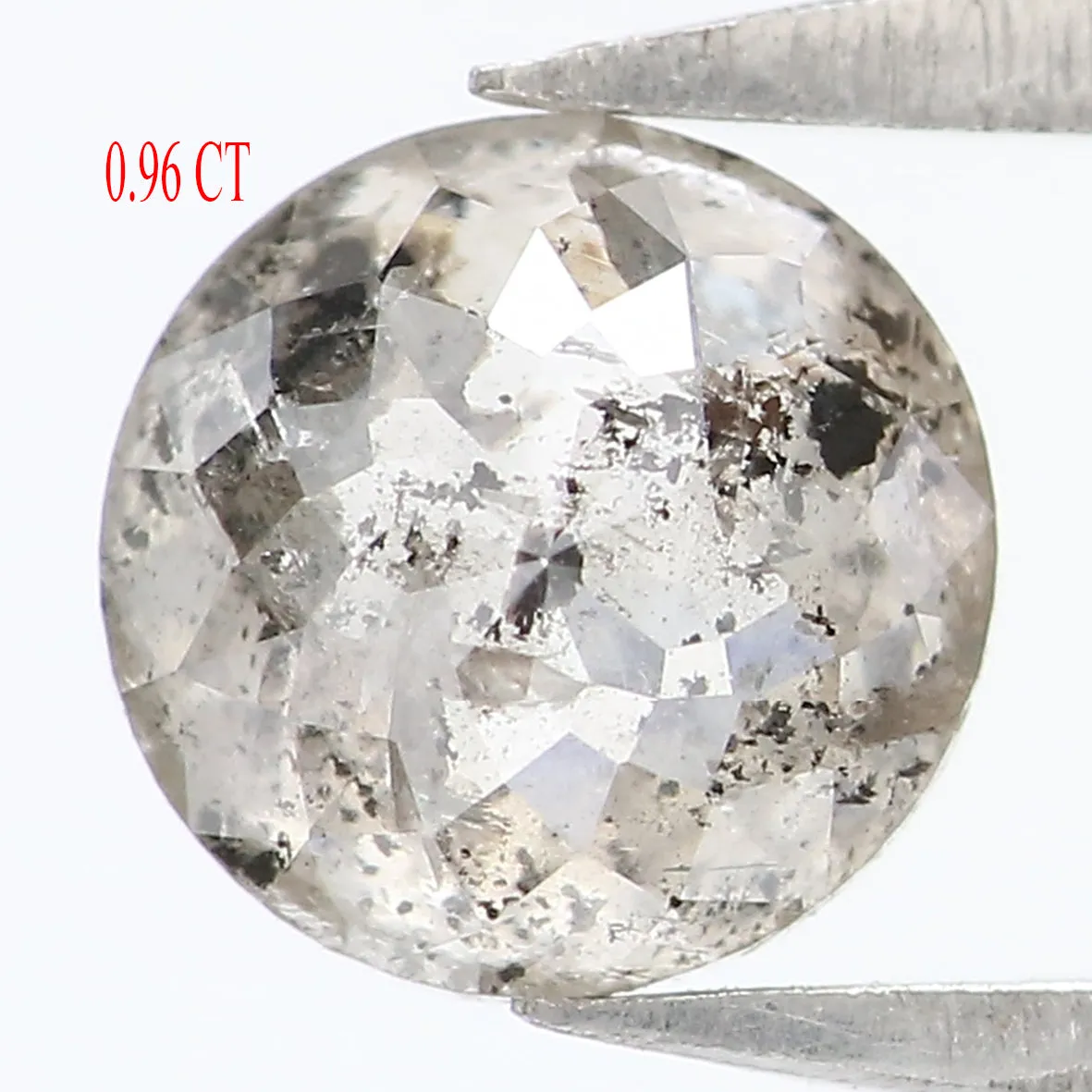 0.96 CT Natural Loose Round Rose Cut Diamond Salt And Pepper Round Diamond 5.70 MM Natural Loose Black Grey Color Rose Cut Diamo