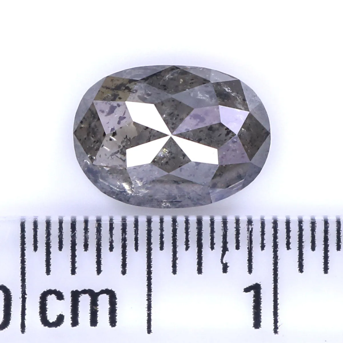 1.25 CT Natural Loose Oval Shape Diamond Salt And Pepper Oval Diamond 7.80 MM Natural Diamond Black Grey Color Oval Rose Cut Dia