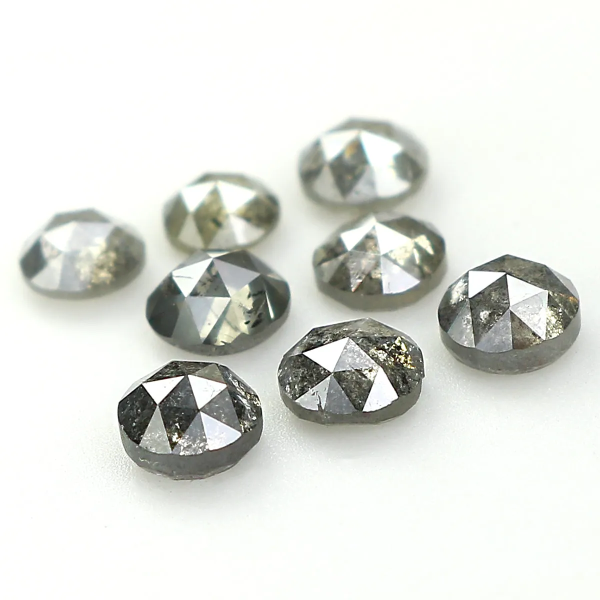 1.34 Ct Natural Loose Round Rose Cut Diamond Salt And Pepper Round Shape Diamond 2.90 MM Natural Black Grey Round Rose Cut Diamo