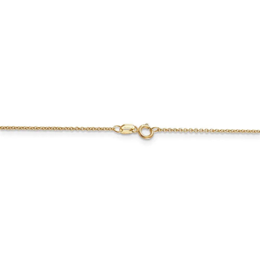 14k Yellow Gold & Pink Enamel Awareness (29mm) Necklace