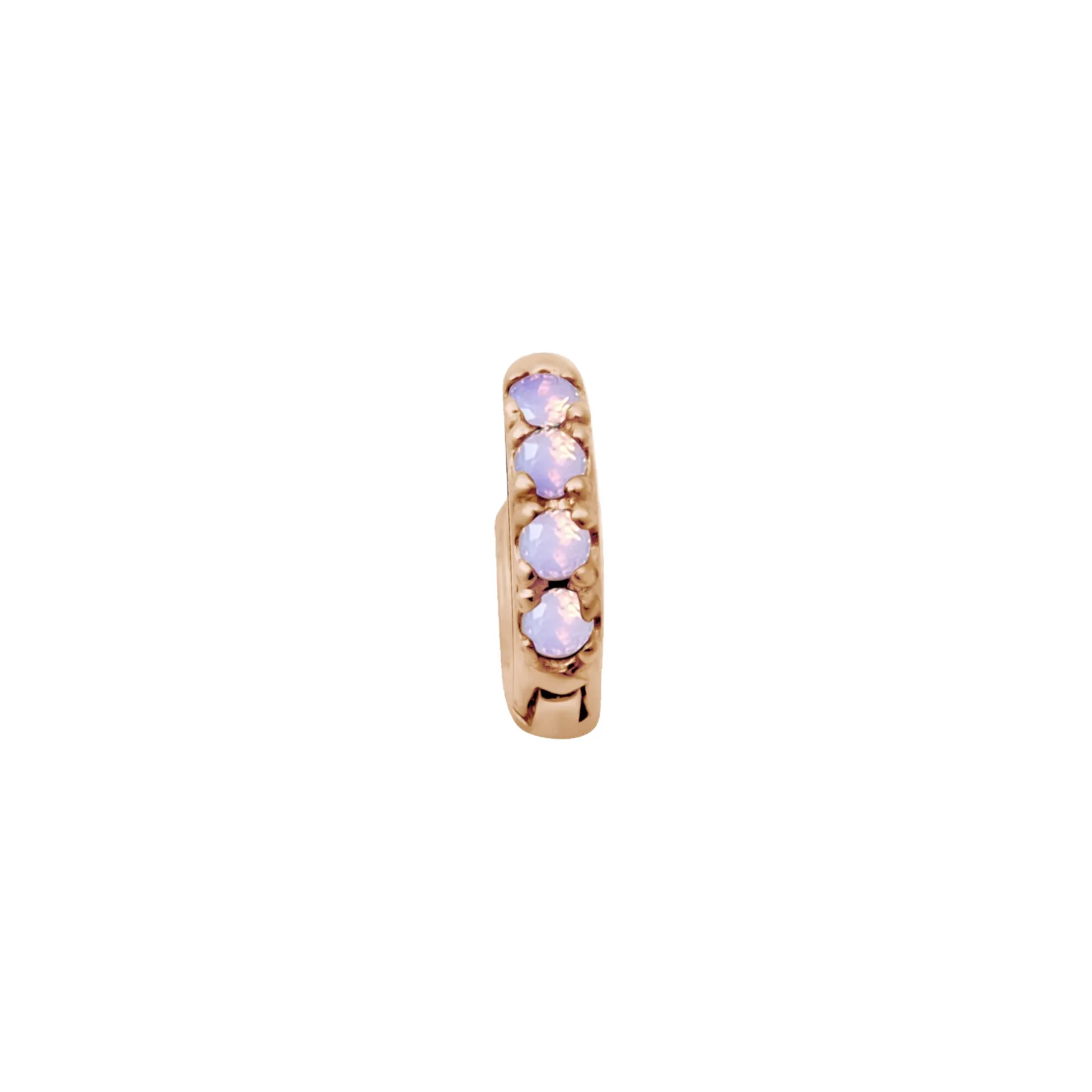 16g Pink Opal Round Tragus Cartilage Ear Piercing Earring  Clicker Hoop Ring-14K 18K Solid Gold