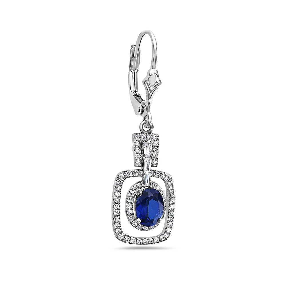 18K White Gold Ladies Earrings With 1.21 CT Diamonds