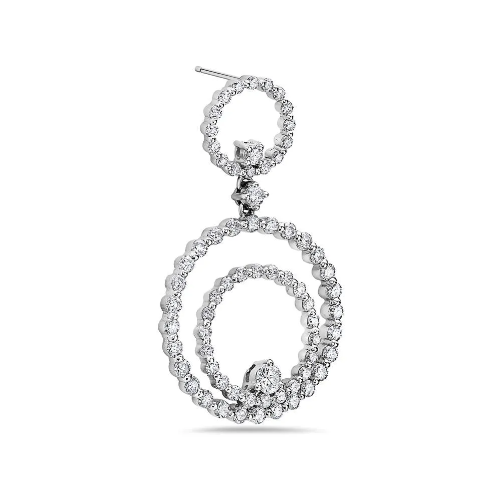 18K White Gold Ladies Earrings With 2.78 CT Diamonds