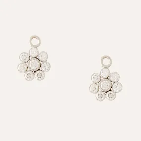 18K White Gold Mini Blossom Earring Drops