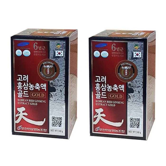 2 Bottles POCHEON Korean Red ginseng Extract Gold 240g Health supplements blood flow memory antioxidant immunity fatigue improve