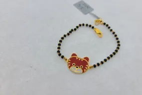 22K Solid Gold Black Bead Baby Bracelet CB3032