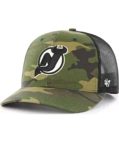 '47 Men's NHL Camo/Black New Jersey Devils Trucker Snapback Hat