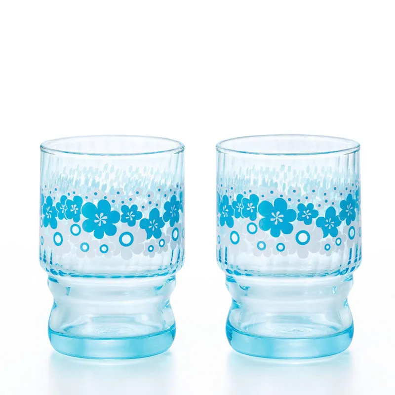 Aderia Retro Set of 2 Tumblers - Blue Flower