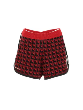 Adidas X Wales Bonner Logo Embroidered Patterned Knitted Shorts