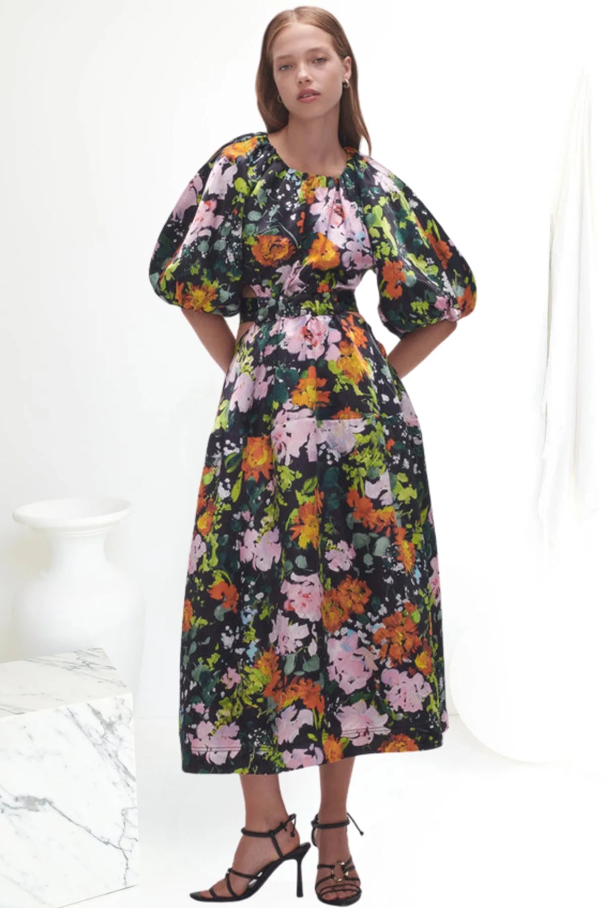 AJE Mimosa Cutout Midi (Floral)