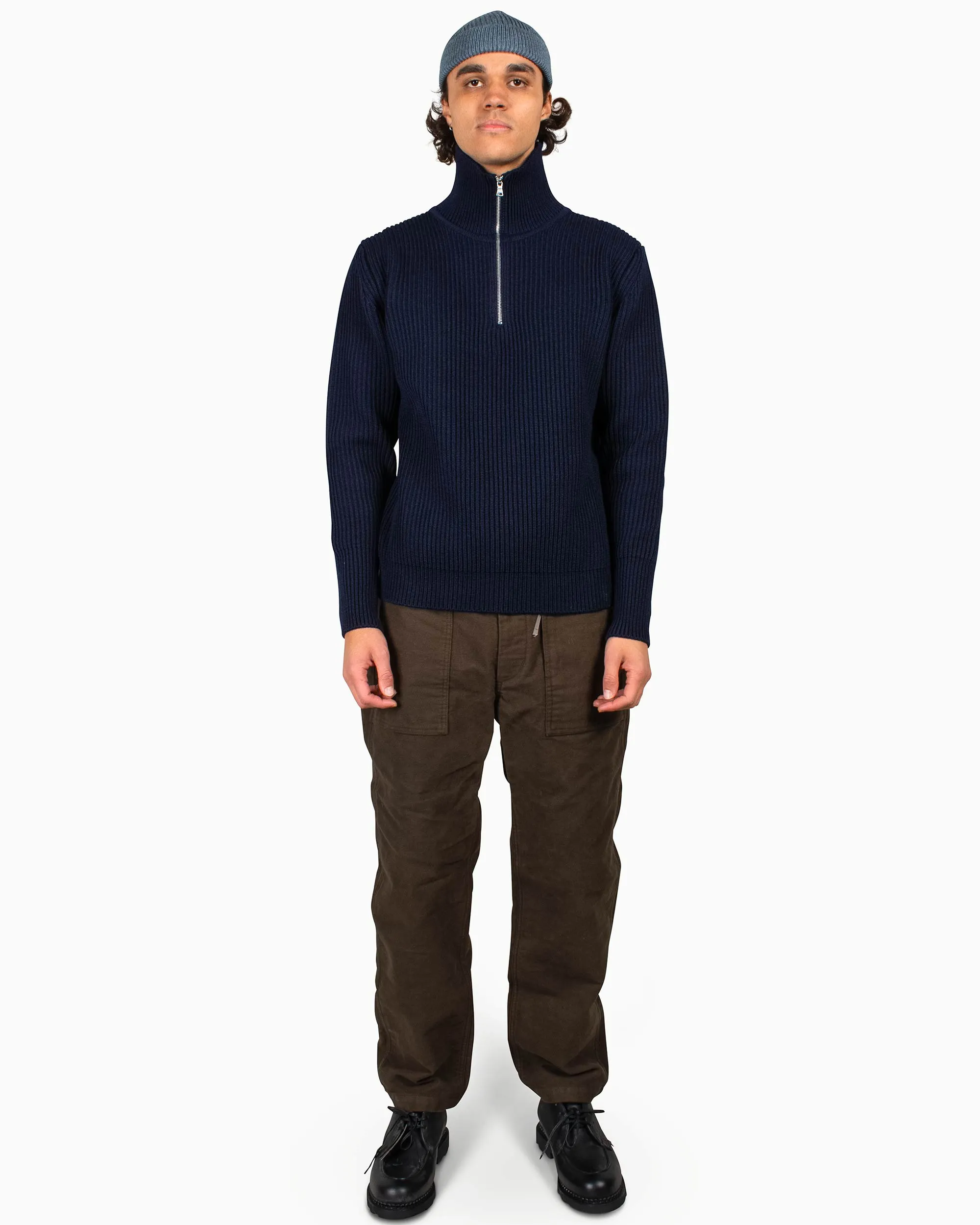 Andersen-Andersen Navy Half-Zip Navy Blue