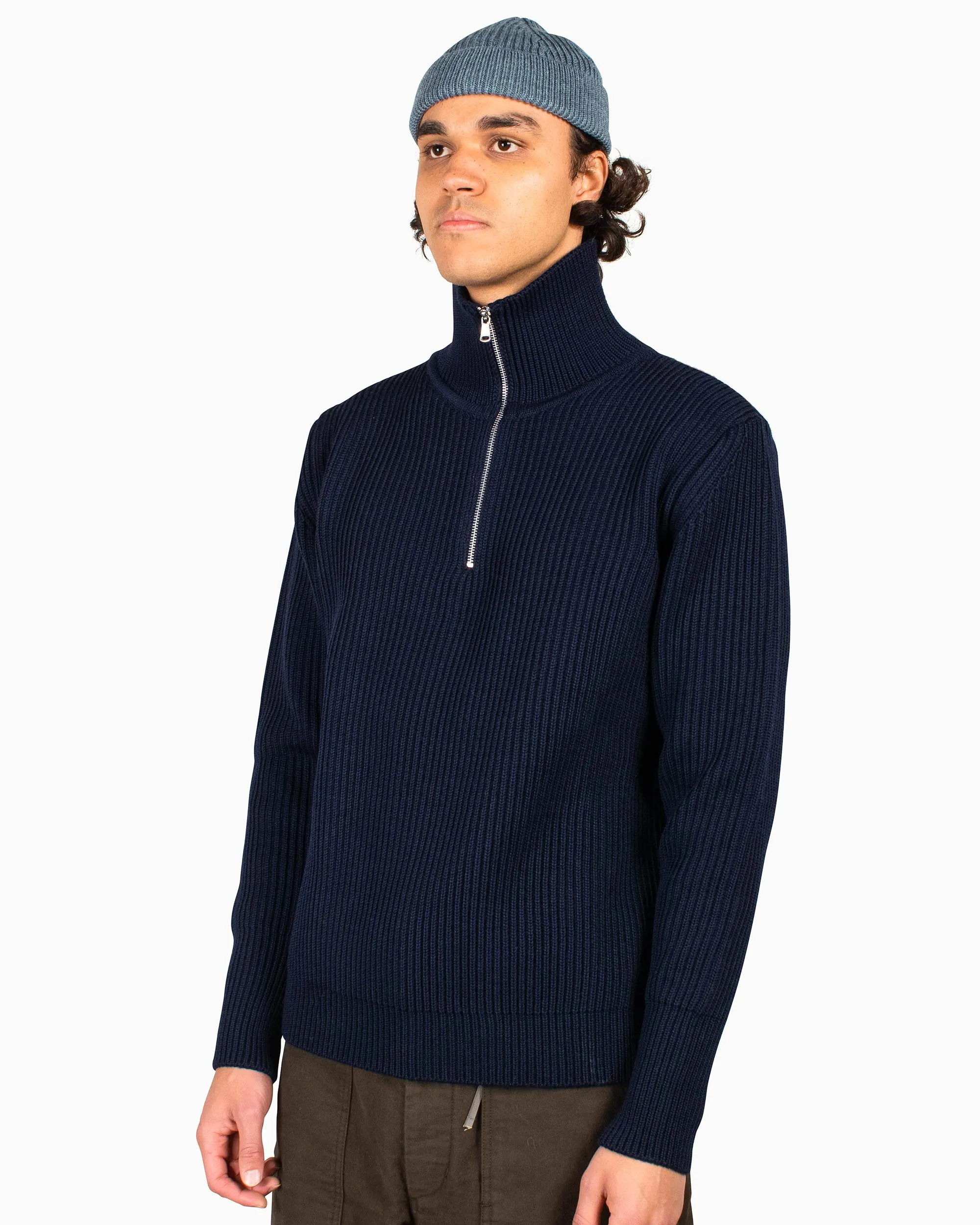 Andersen-Andersen Navy Half-Zip Navy Blue