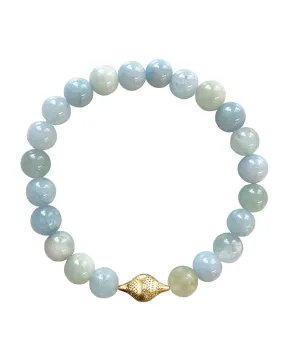 Aquamarine Beaded Stretch Bracelet