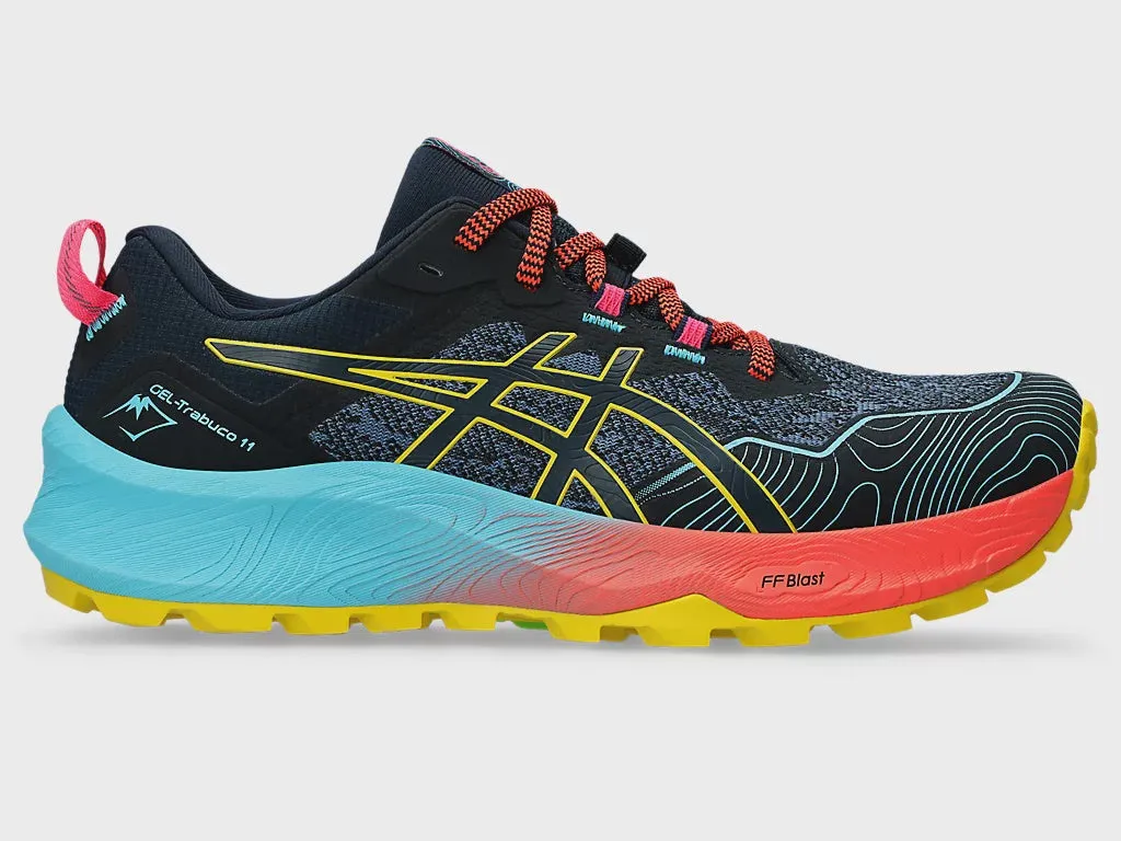 ASICS WOMENS TRABUCO 11 -FRENCH BLUE/VIBRANT YELLOW