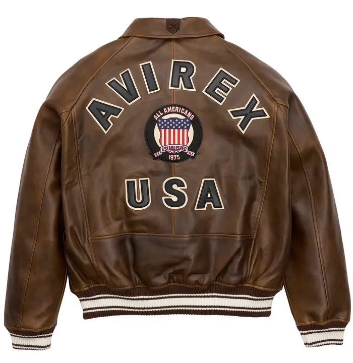 AVIREX ICON LEATHER JACKET Men’s -VINTAGE BROWN/MARRON