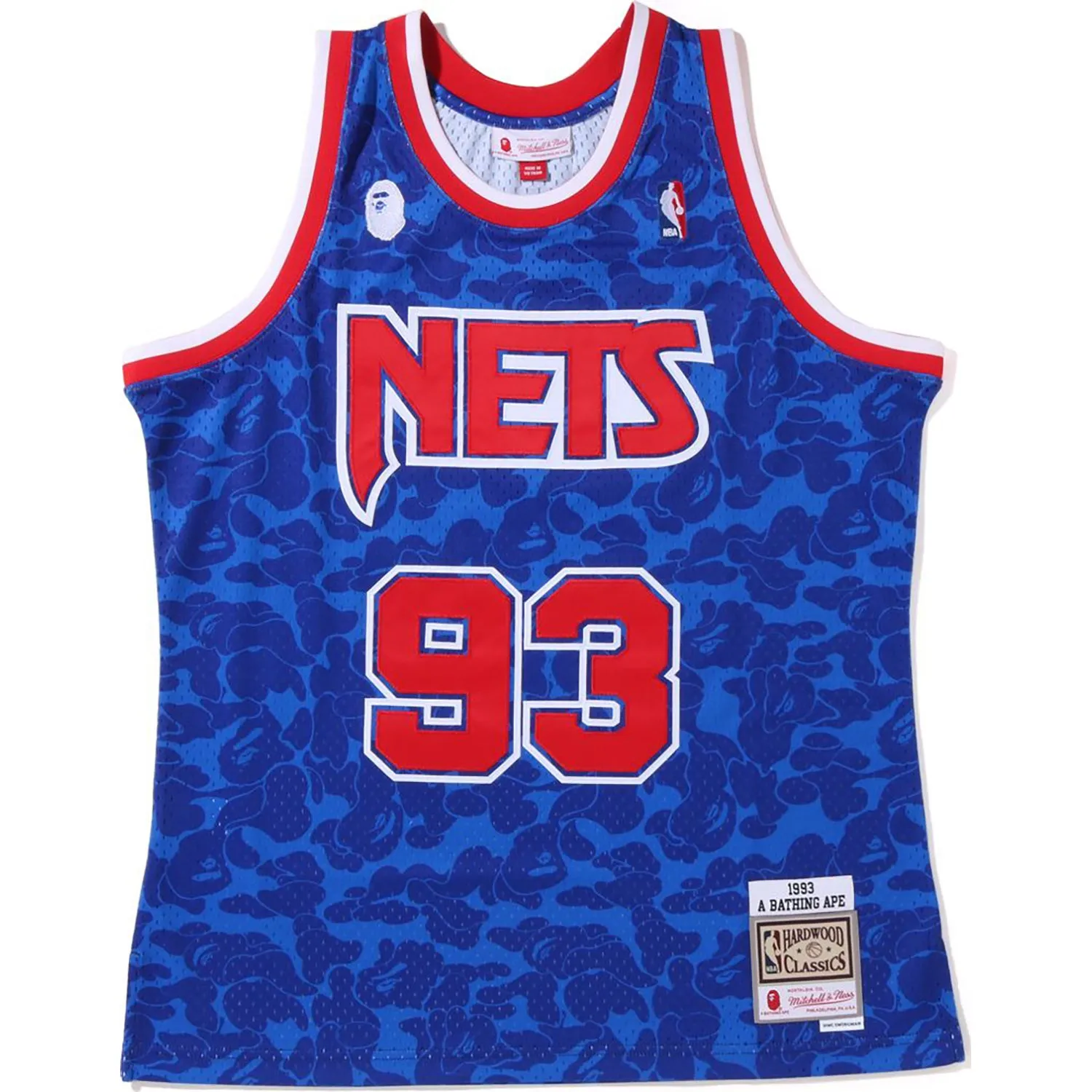 BAPE X MITCHELL & NESS BROOKLYN NETS JERSEY TANK TOP MENS