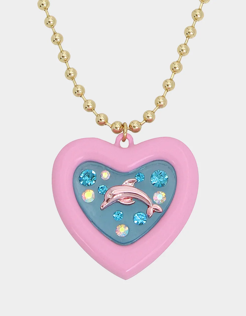 BETSEYS POOL PARTY DOLPHIN FLOATY NECKLACE PINK