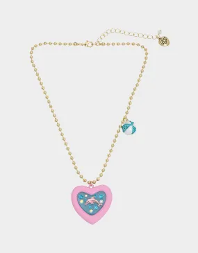 BETSEYS POOL PARTY DOLPHIN FLOATY NECKLACE PINK