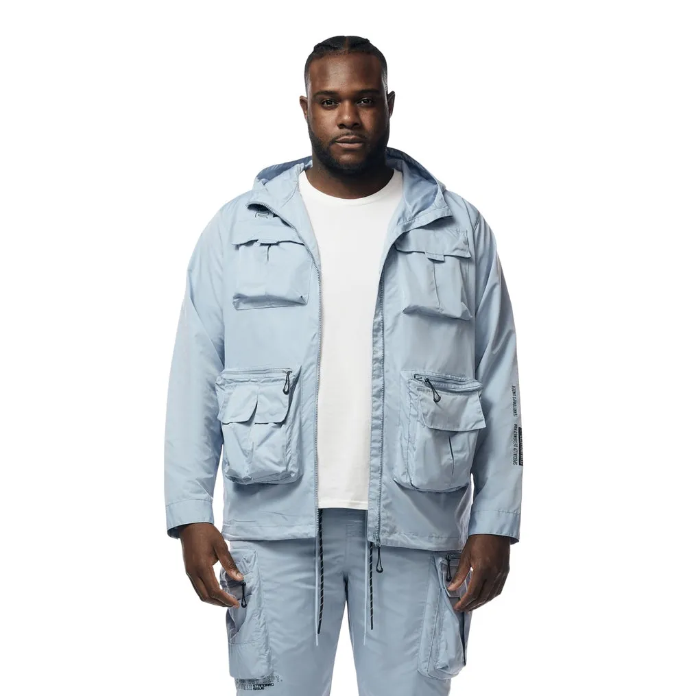 Big and Tall - Windbreaker Utility Jacket - Pale Blue