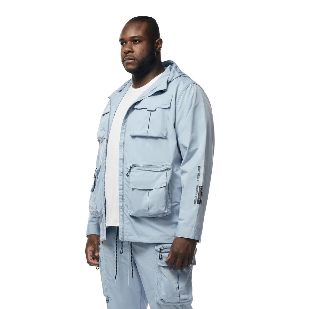 Big and Tall - Windbreaker Utility Jacket - Pale Blue