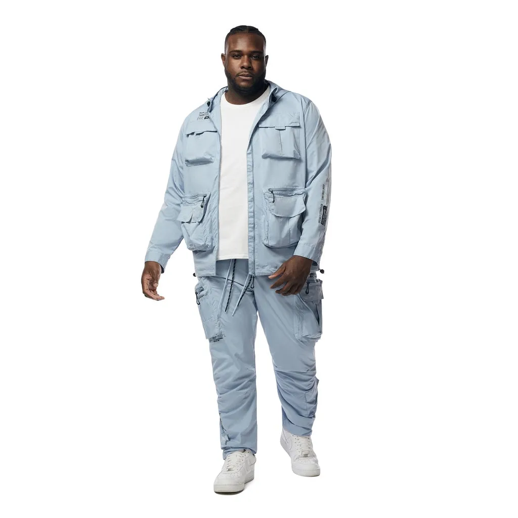 Big and Tall - Windbreaker Utility Jacket - Pale Blue