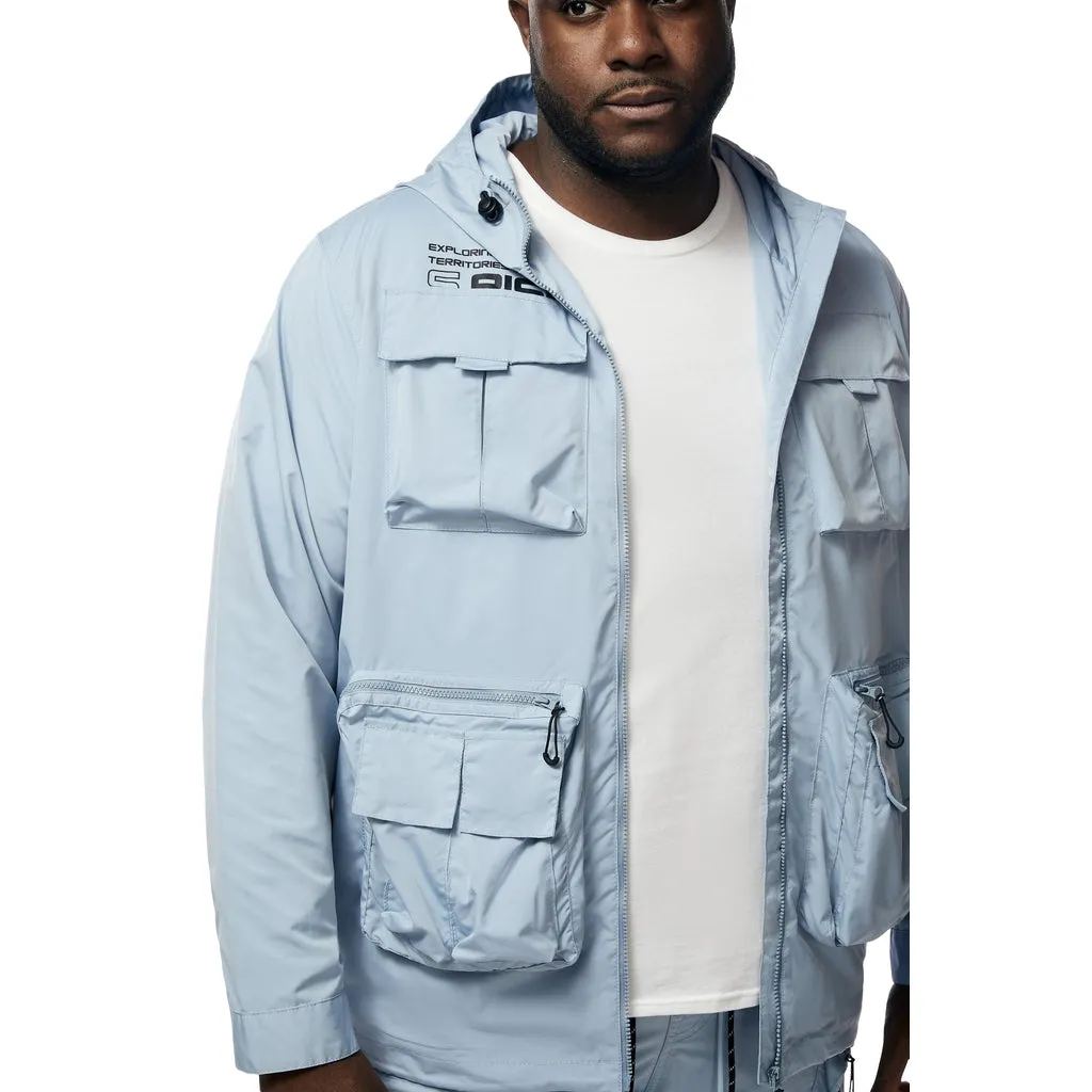 Big and Tall - Windbreaker Utility Jacket - Pale Blue