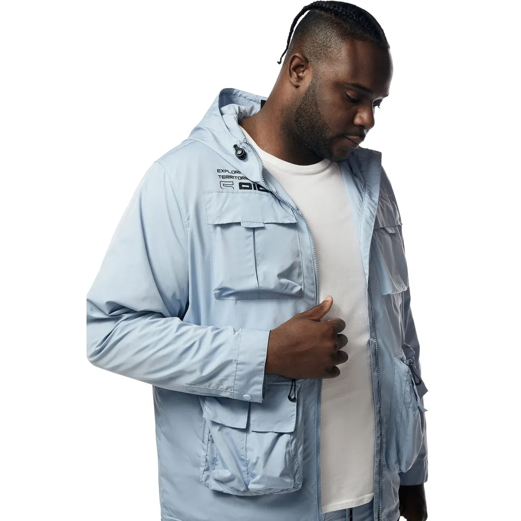 Big and Tall - Windbreaker Utility Jacket - Pale Blue