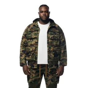 Big and Tall - Windbreaker Utility Jacket - Wood Camo