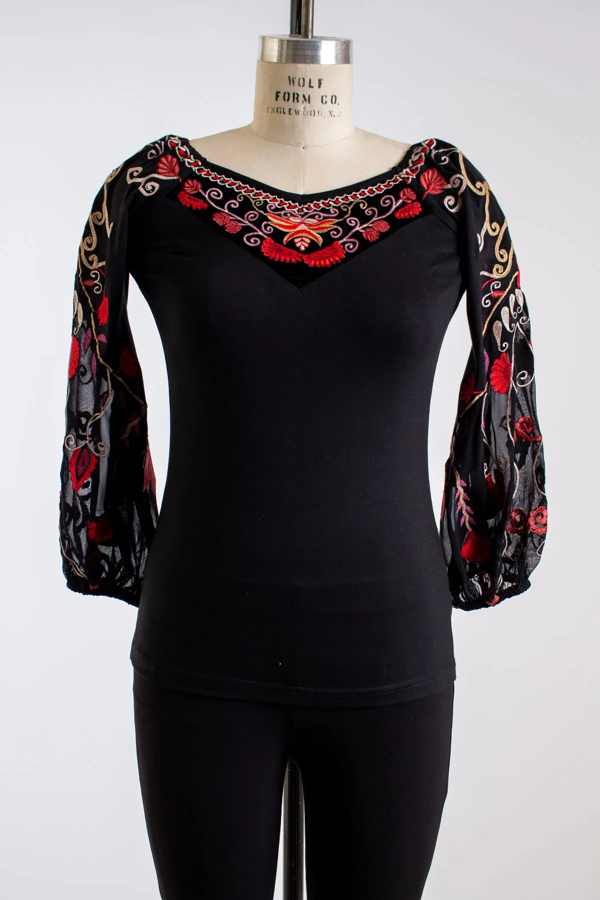 Black and Red Vintage Top