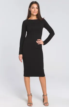 Black stretch bodycon dress