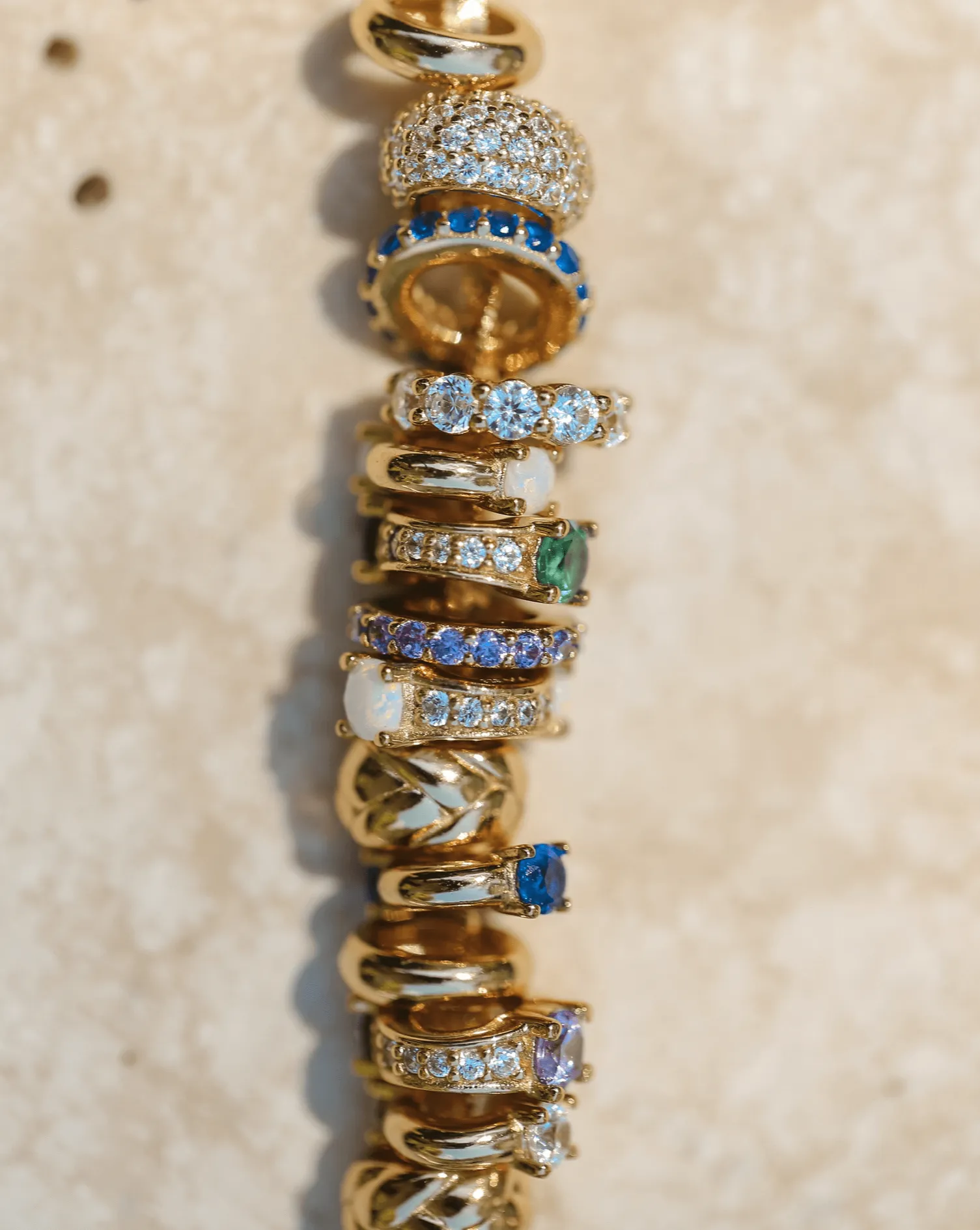 Blue Sapphire Eternity Spacer - Gold Vermeil