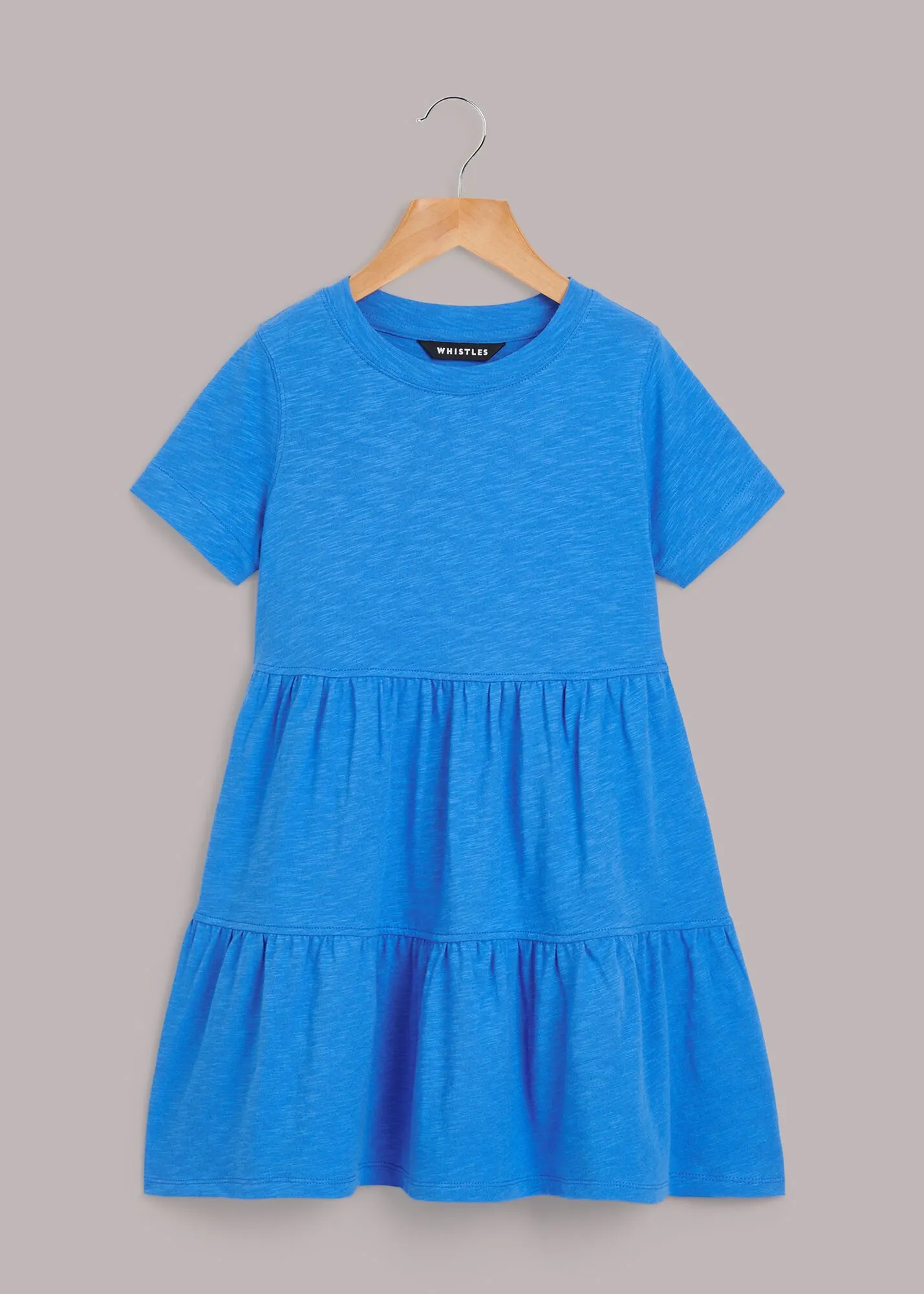 Blue Tiered Jersey Dress