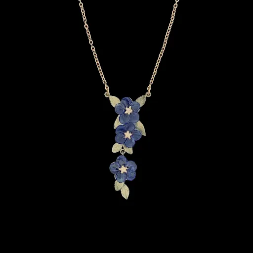 Blue Violet 16 Inch Adjustable Pendant Necklace by Michael Michaud