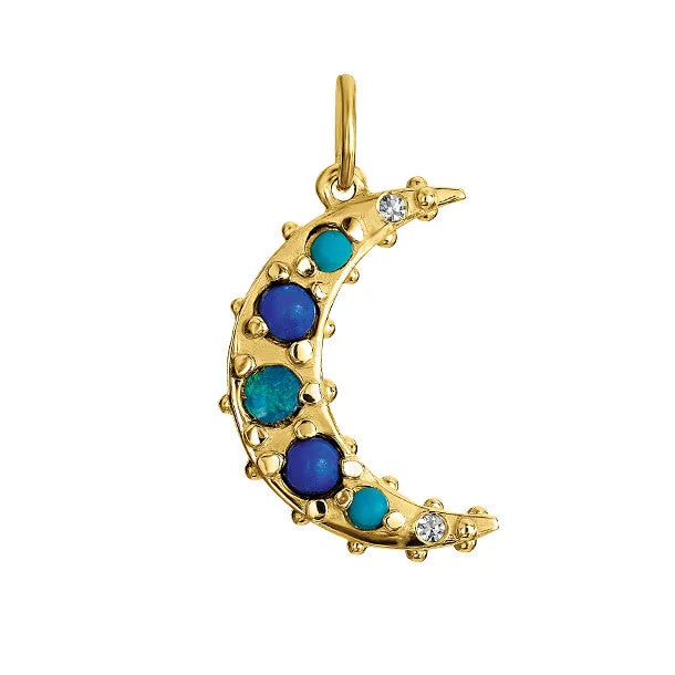 BOHEME BLUE CRESCENT MOON CHARM