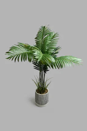 Brown Artificial Plant In Ceramic Vase