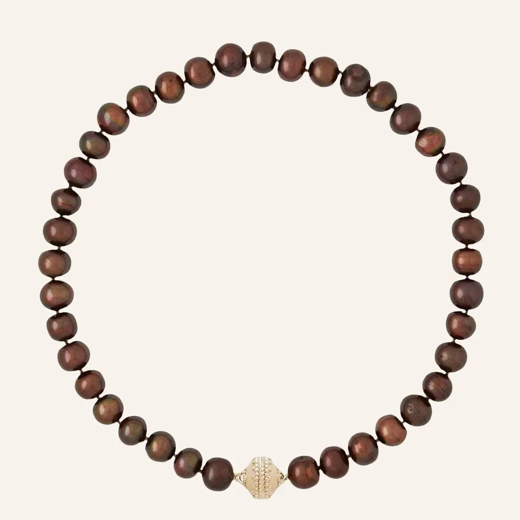 Brown Potato Pearl Necklace