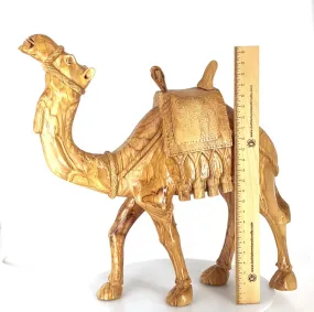 Camel Masterpiece Carving, 26 Tall, Large Olive Wood from Holy Land