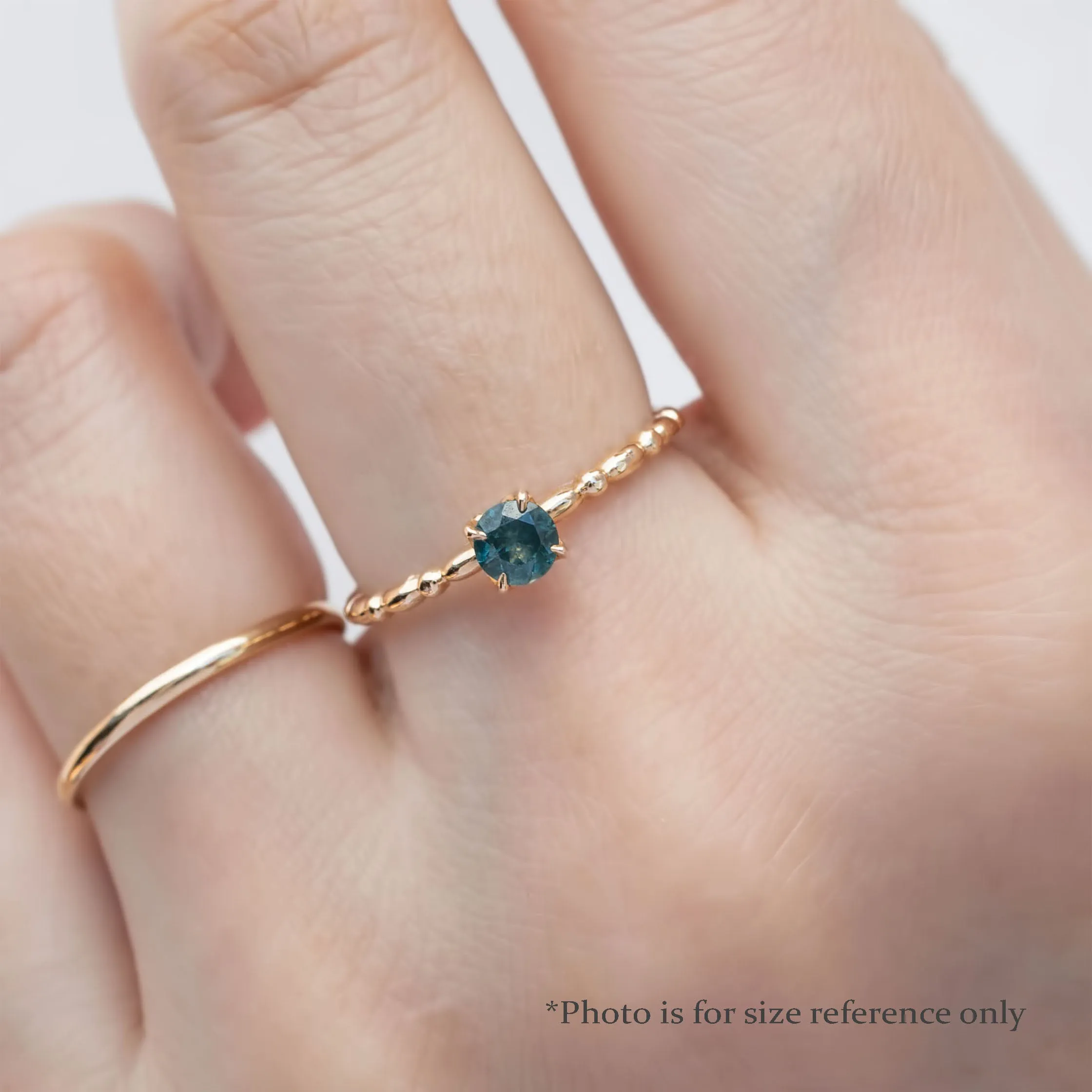 Candy Ring 3.9mm 0.30ct Mint Green Round Montana Sapphire 14K White Gold