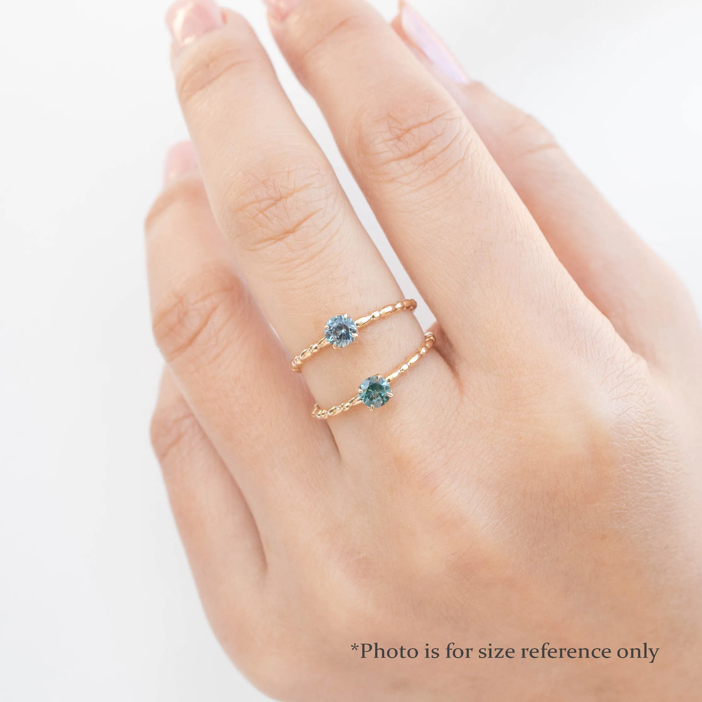 Candy Ring 3.9mm 0.30ct Mint Green Round Montana Sapphire 14K White Gold