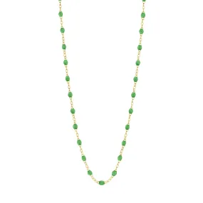 Classic Gigi Green necklace, yellow gold, 16.5