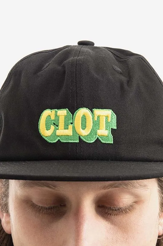 CLOT cotton baseball cap black color