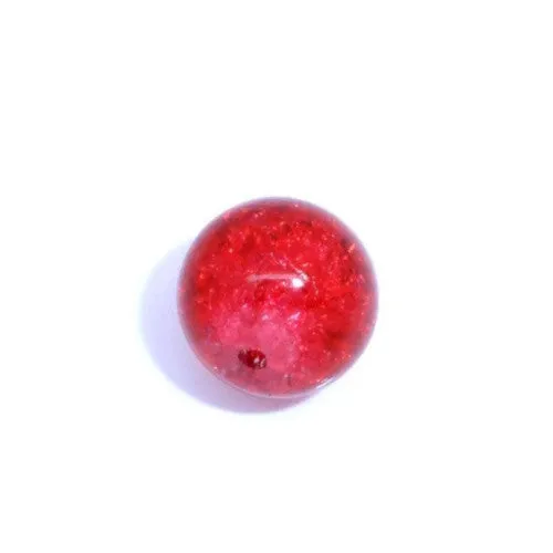 Crackle Glass Beads, Round, Transparent, Red, 8mm